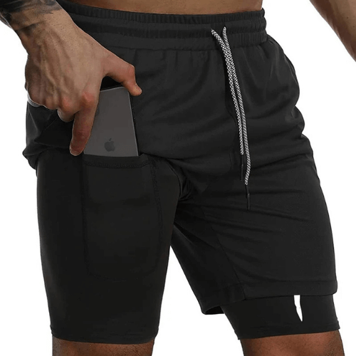 Shorts de compressão esportivo com camada dupla - Spider