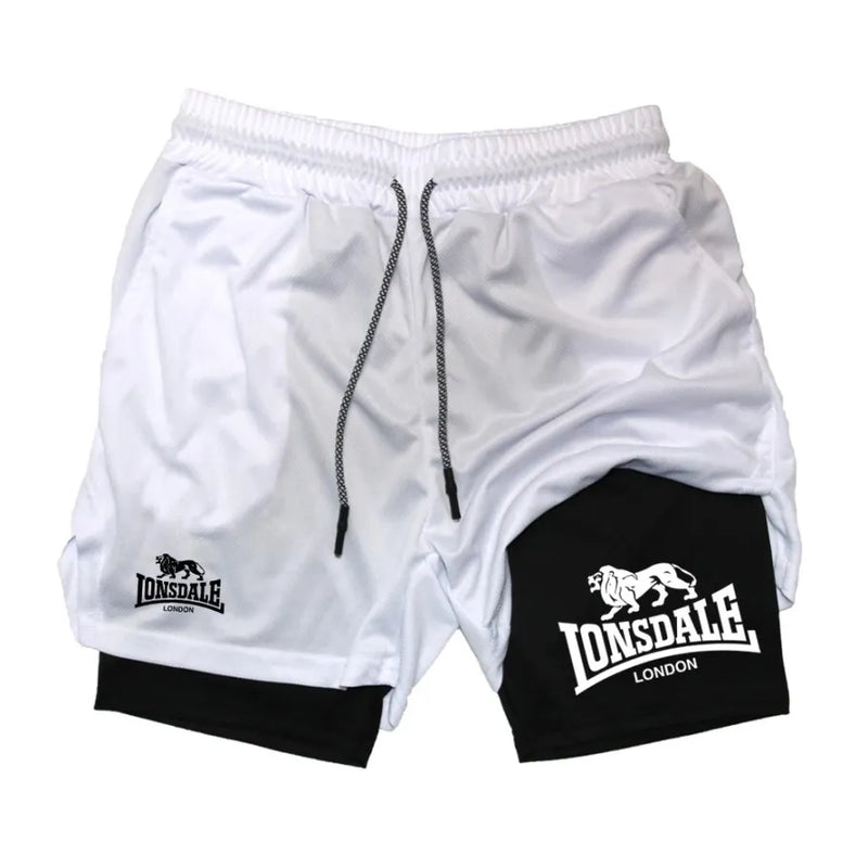 Shorts de compressão esportivo com camada dupla - Lonsdale