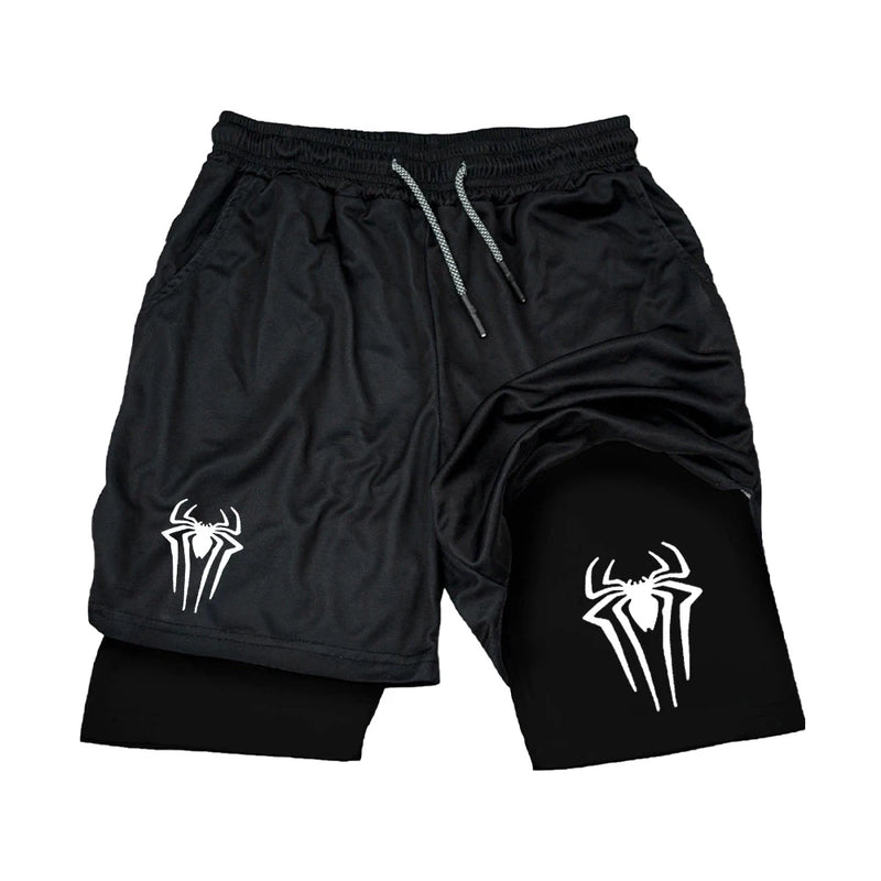 Shorts de compressão esportivo com camada dupla - Spider