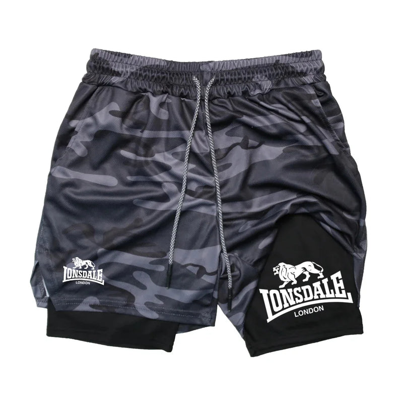 Shorts de compressão esportivo com camada dupla - Lonsdale