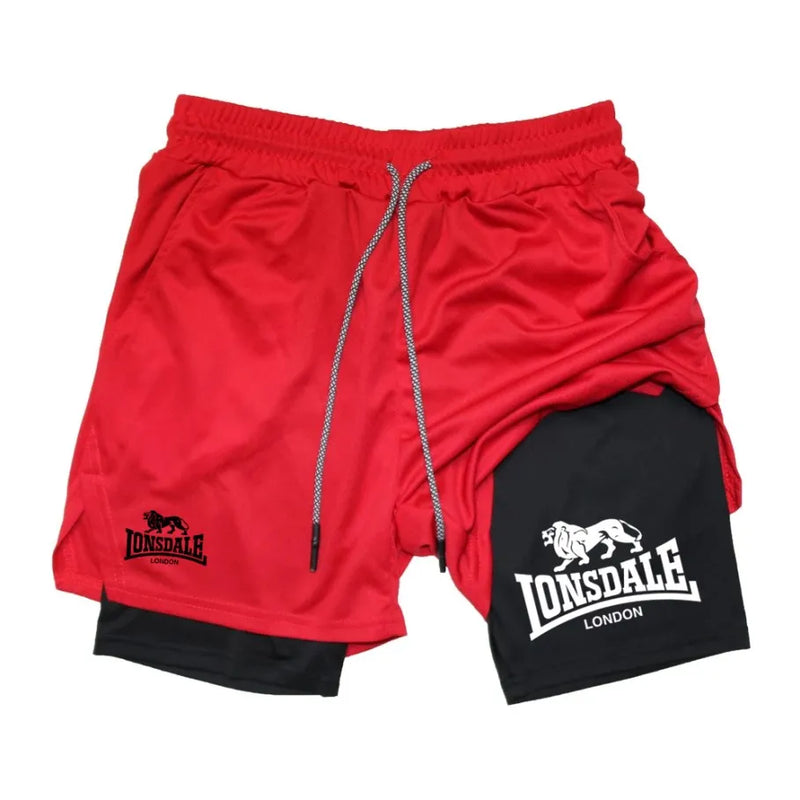 Shorts de compressão esportivo com camada dupla - Lonsdale