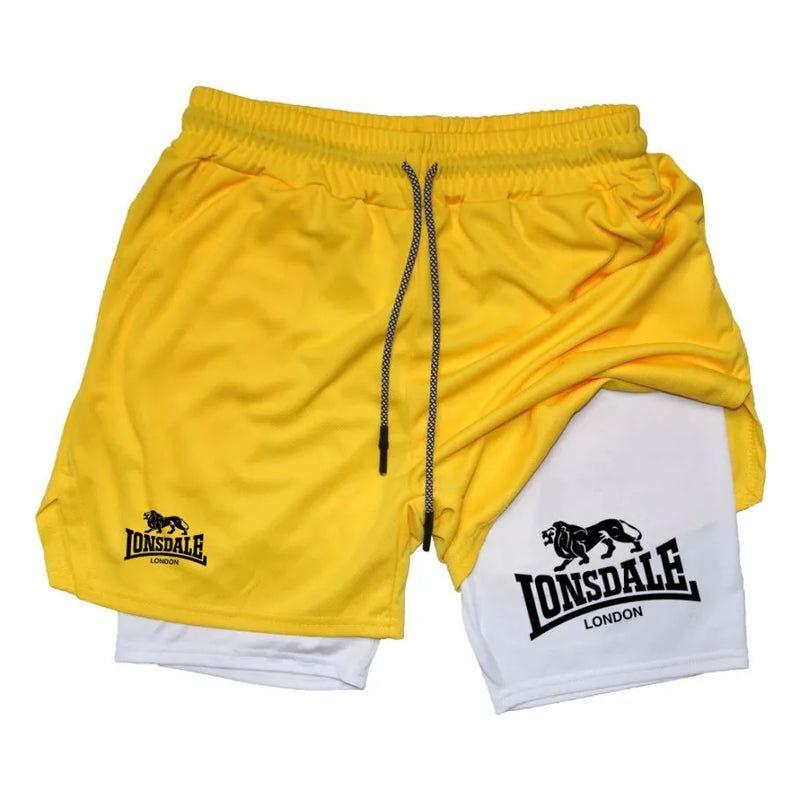 Shorts de compressão esportivo com camada dupla - Lonsdale