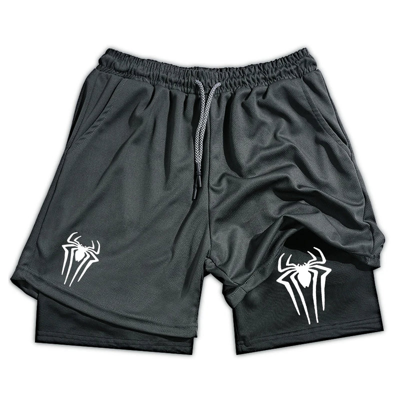 Shorts de compressão esportivo com camada dupla - Spider