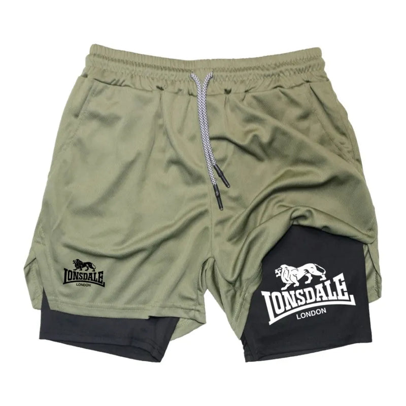 Shorts de compressão esportivo com camada dupla - Lonsdale