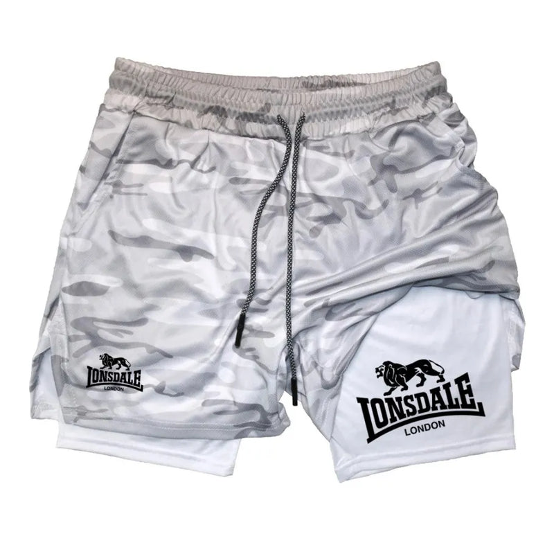 Shorts de compressão esportivo com camada dupla - Lonsdale