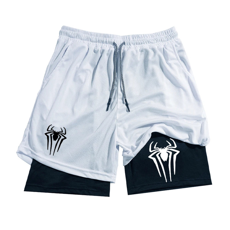 Shorts de compressão esportivo com camada dupla - Spider