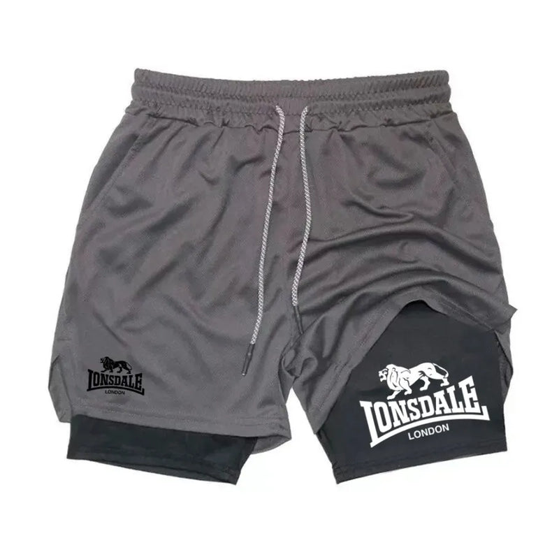 Shorts de compressão esportivo com camada dupla - Lonsdale