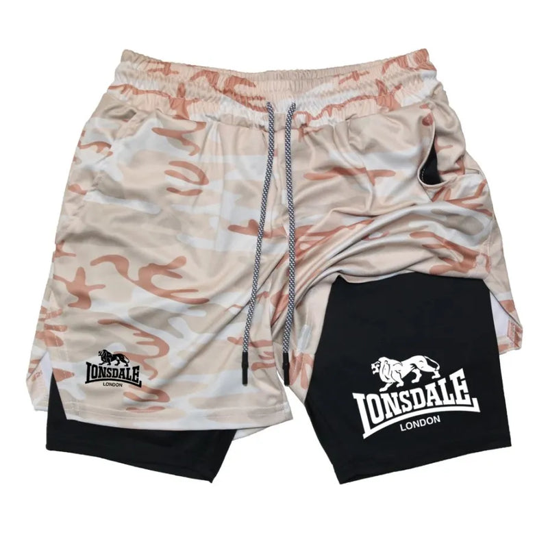 Shorts de compressão esportivo com camada dupla - Lonsdale
