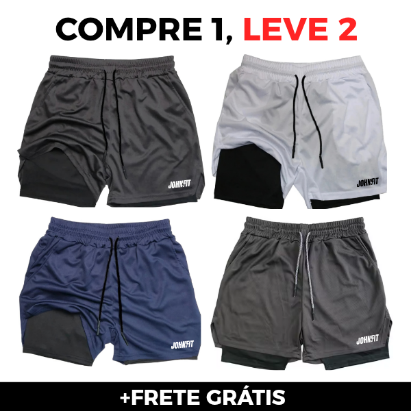 KIT Shorts de Compressão JohnFit™ - COMPRE 1 LEVE 2